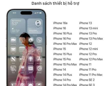 Danh sách iPhone được cập nhật iOS 26 mới nhất
