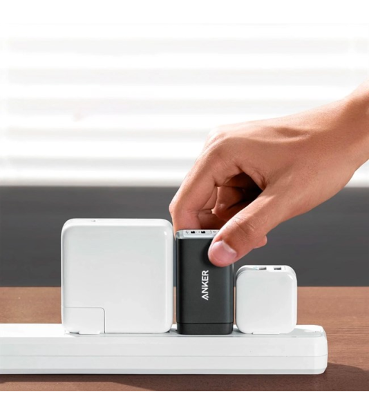 Adapter Sạc 3 cổng USB Type C PD QC 3.0 GaN 65W Anker PowerPort III Pod A2667