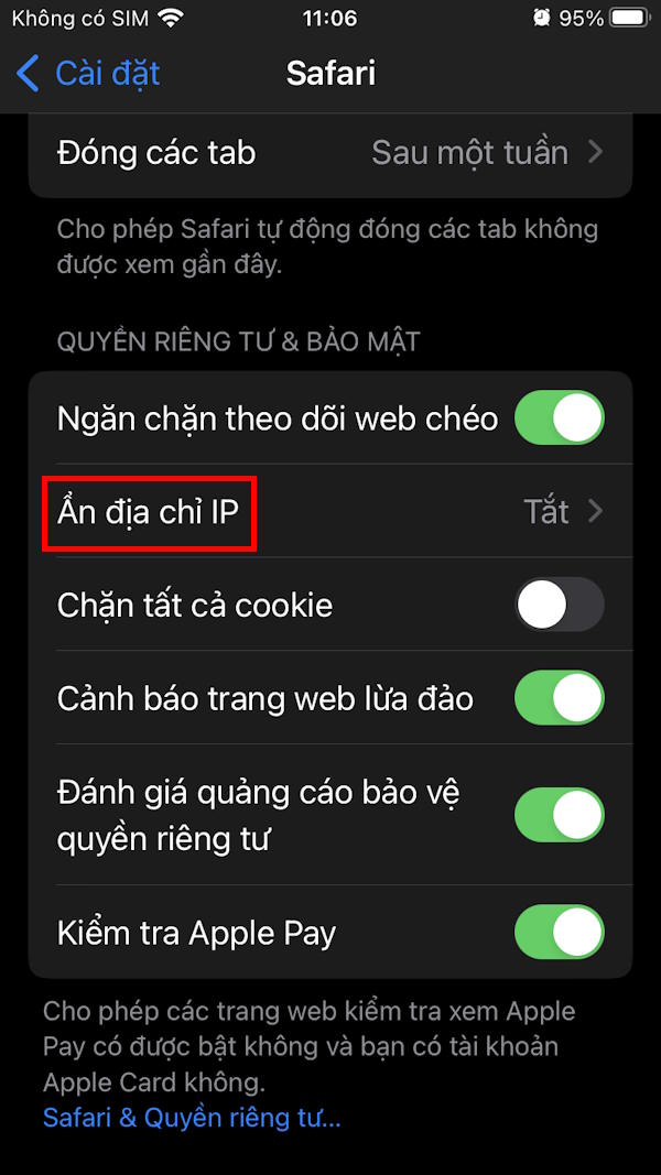 Hướng dẫn ẩn địa chỉ IP trên Safari chặn theo dõi
