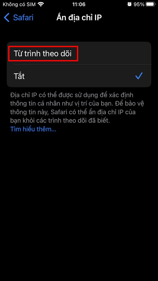 Hướng dẫn ẩn địa chỉ IP trên Safari chặn theo dõi