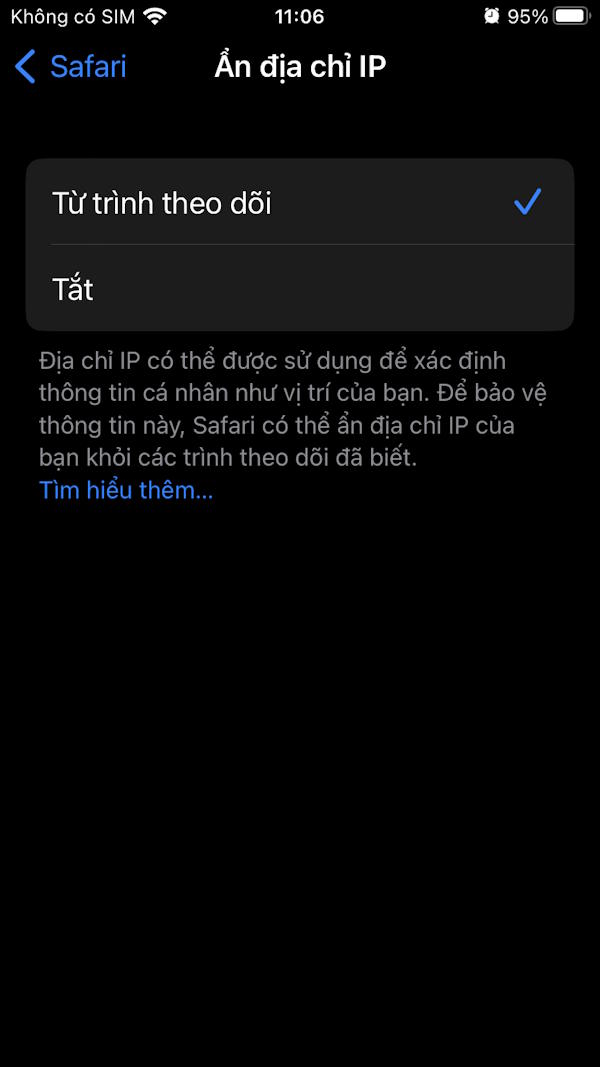 Hướng dẫn ẩn địa chỉ IP trên Safari chặn theo dõi