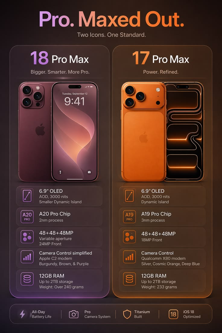 iPhone 18 Pro Max vs iPhone 17 Pro Max