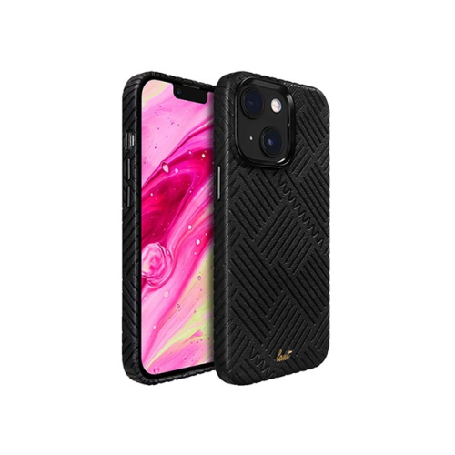 Ốp lưng cho iPhone 14 Nhựa dẻo Da PU Laut MOTIF Đen